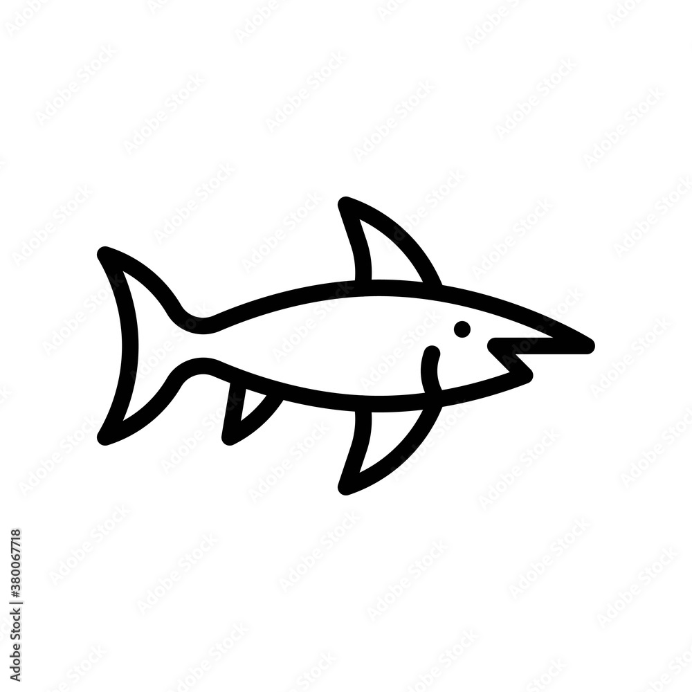 ocean related sword fish in water with eye and wings vector in lineal style,