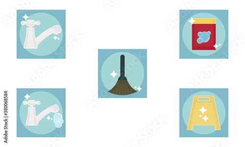Set of cleaning products icons - Vector illustration