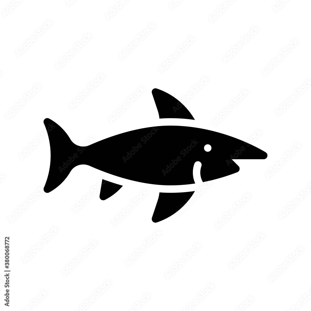 Fototapeta premium ocean related sword fish in water with eye and wings vector in solid design,