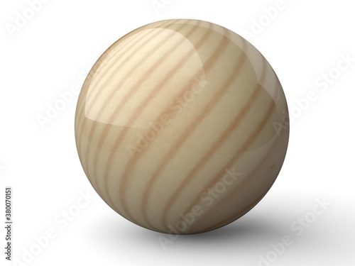Wooden glosy sphere or ball.