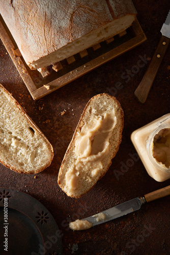 Sliceof Ciabatta Bread Sliced photo