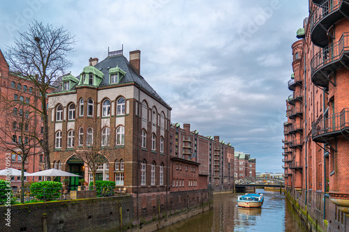 Hamburg city warehouse district. Travel and architecture