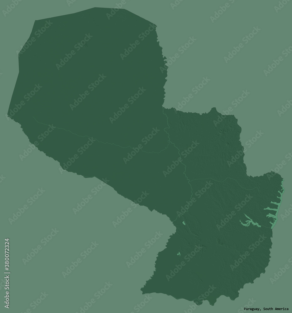 Paraguay on solid. Administrative