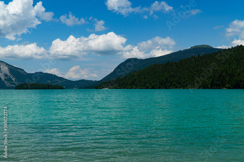 walchensee tropical lake in the alp mountains with cyan clear water © Quality by Simon