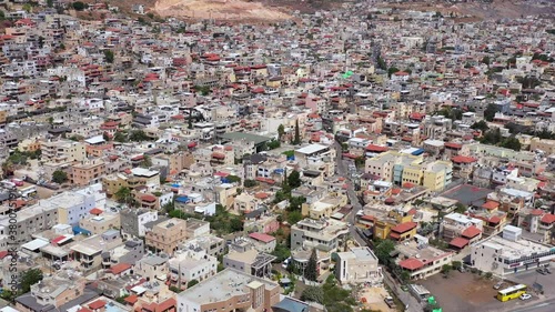 Majd al Krum, a large Muslim village in northern israel, Aerial view.
 photo