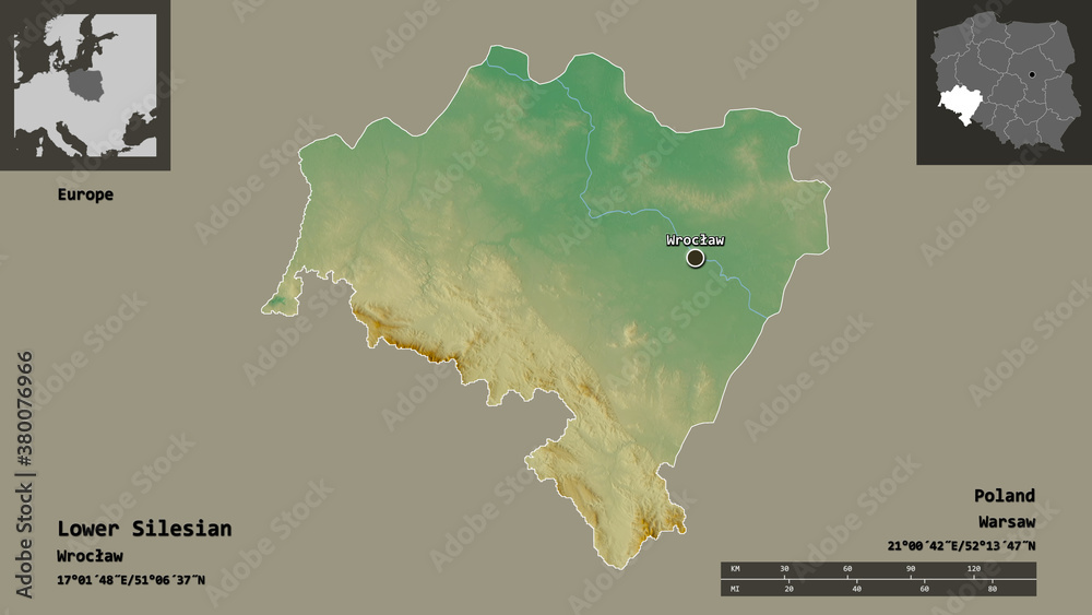 Obraz premium Lower Silesian, voivodeship of Poland,. Previews. Relief