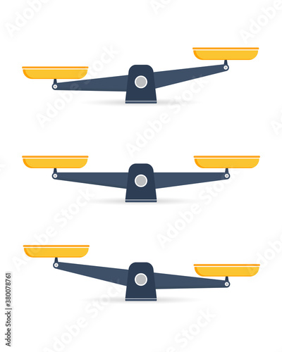 Vector set of different scales on a white background . Scales, swing isolated on a white background. Vector illustration.