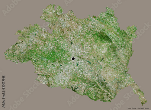 Evora, district of Portugal, on solid. Satellite photo