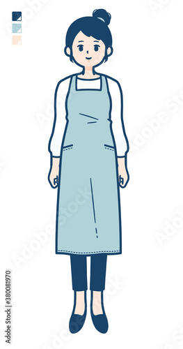 simple apron woman_full-length