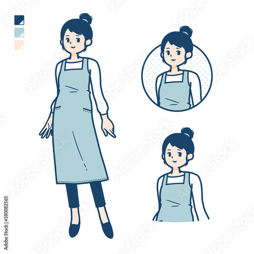 simple apron woman_relax-pose