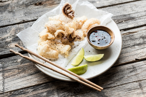 Fried squid asian style photo