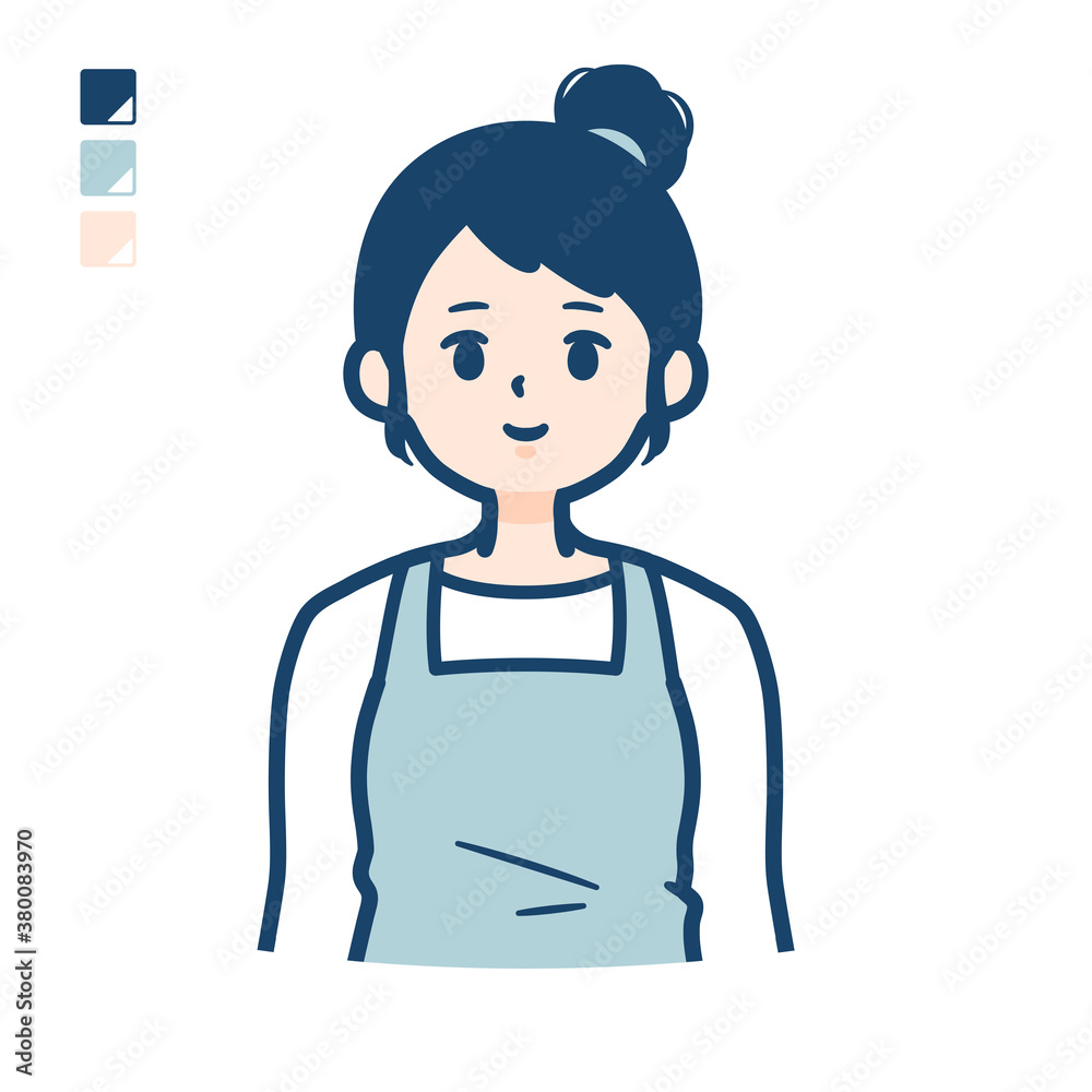 simple apron woman_upper-body simple apron woman_upper-body