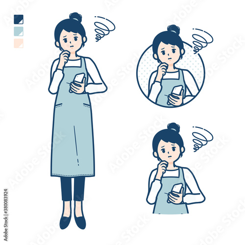 simple apron woman_smartphone-sigh