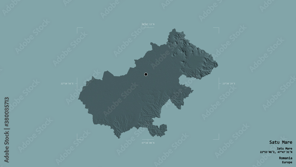 Fototapeta premium Satu Mare - Romania. Bounding box. Administrative