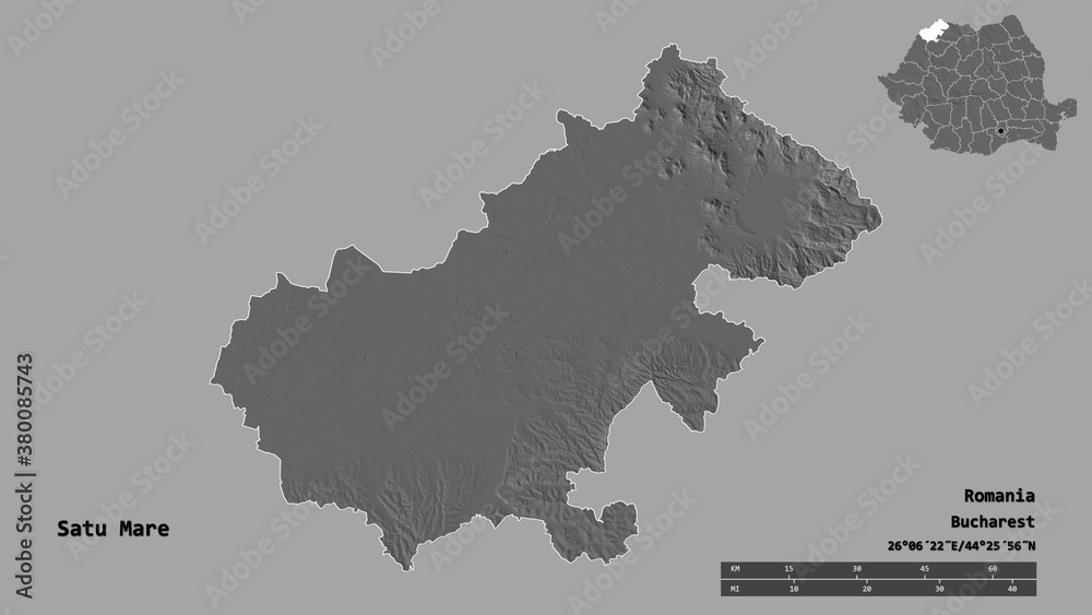 Fototapeta premium Satu Mare, county of Romania, zoomed. Bilevel