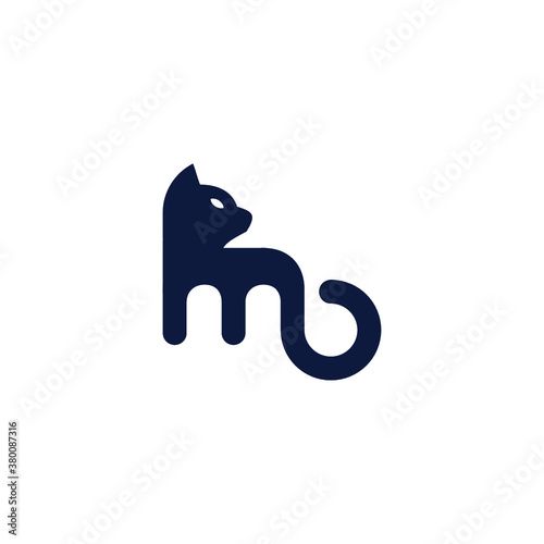 cat logo vector letter M illustrations