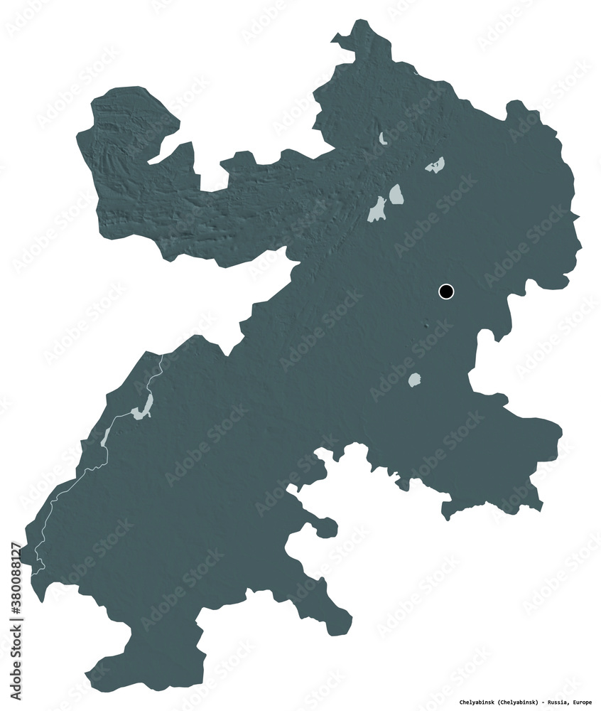 Obraz premium Chelyabinsk, region of Russia, on white. Administrative