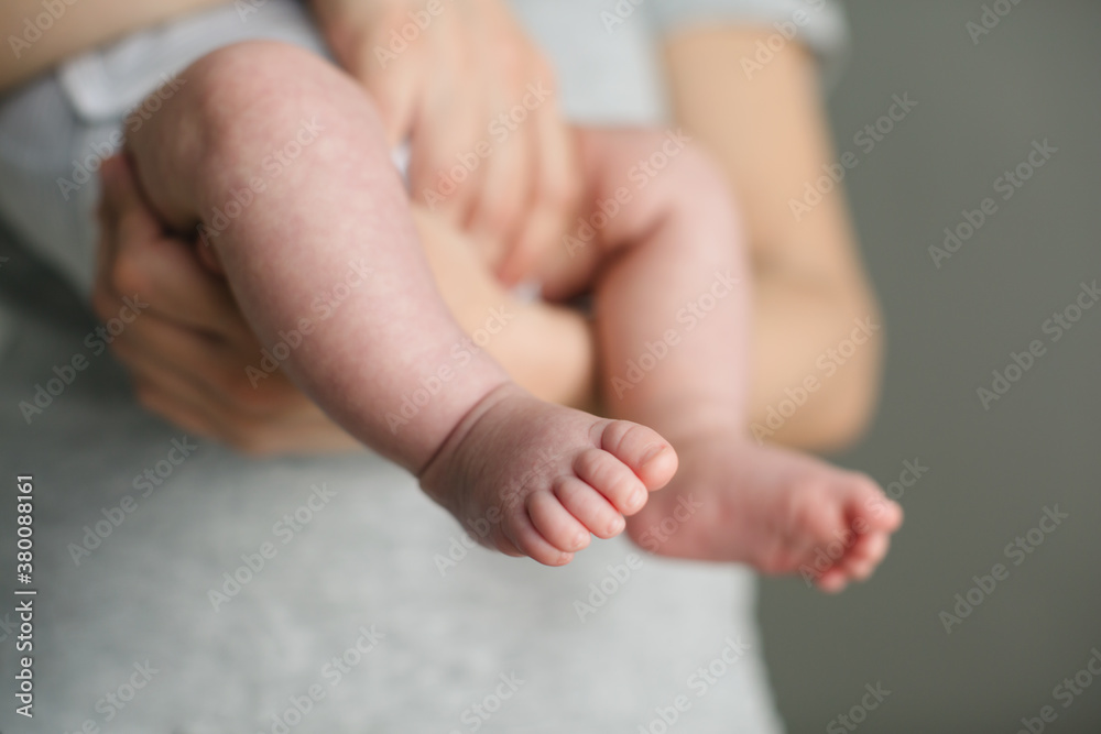 Mother holding newborn baby at home. Mother holding newborn baby at home.
