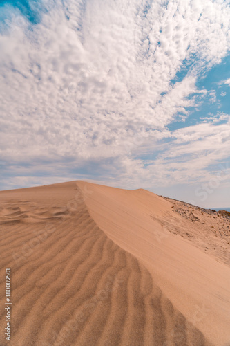 The dune of Playa de M  nsul in the natural park of Cabo de Gata  Nijar  Andalucia. Spain  Mediterranean Sea