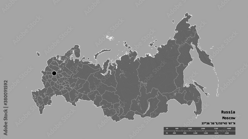 Location of Leningrad, region of Russia,. Bilevel