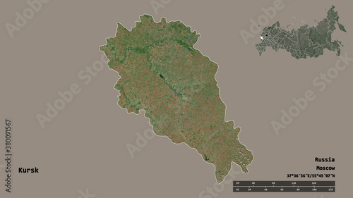 Kursk, region of Russia, zoomed. Satellite photo