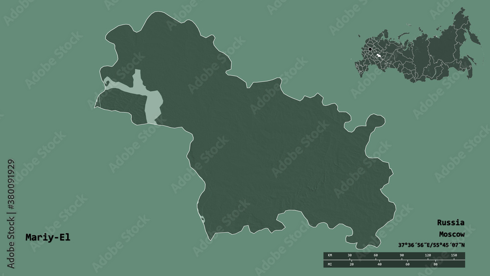 Fototapeta premium Mariy-El, republic of Russia, zoomed. Administrative