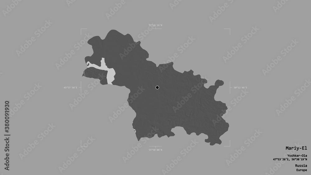 Fototapeta premium Mariy-El - Russia. Bounding box. Bilevel