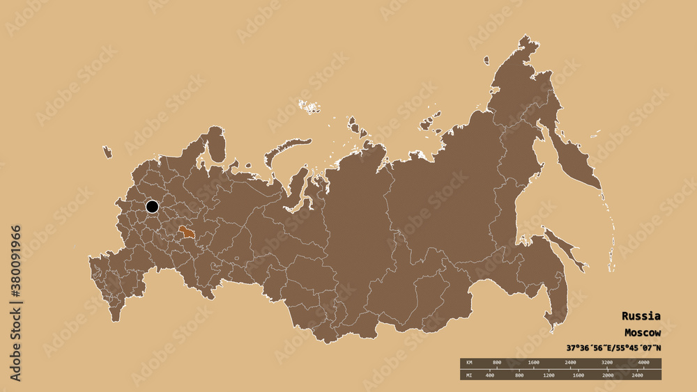 Location of Mariy-El, republic of Russia,. Pattern