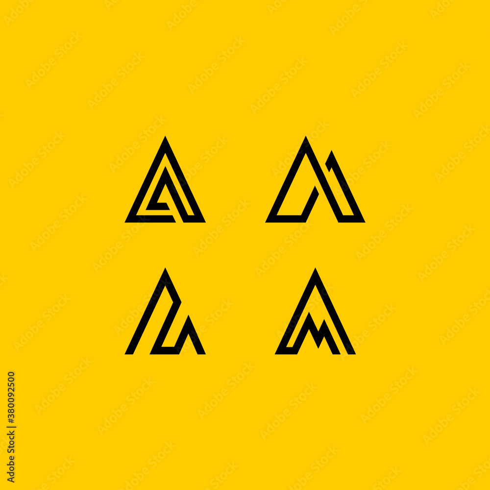 Simple Letter A AA Logo suitable for outdoor company logo and mountain hiking club Simple Letter A AA Logo suitable for outdoor company logo and mountain hiking club