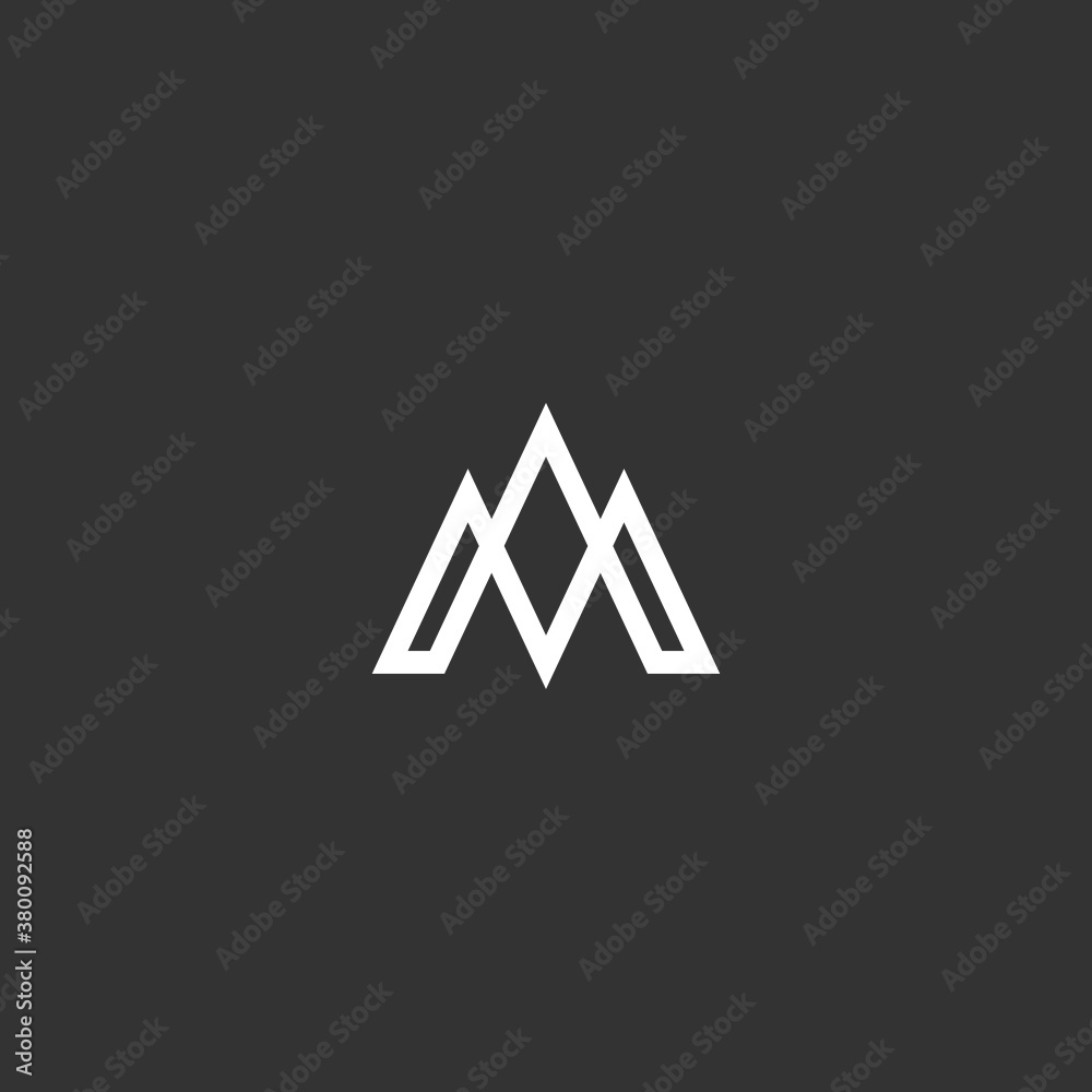 Simple Letter A AM Logo Initial suitable for company that focus on outdoor and mountain hiking Simple Letter A AM Logo Initial suitable for company that focus on outdoor and mountain hiking