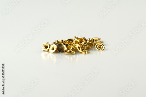 pile of rivets lying on a white table