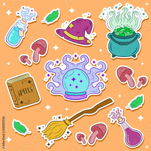 coloring elements stickers for Halloween holiday