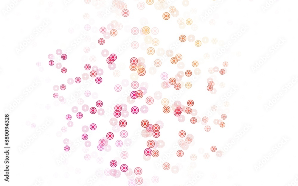 Light Red, Yellow vector template with circles.