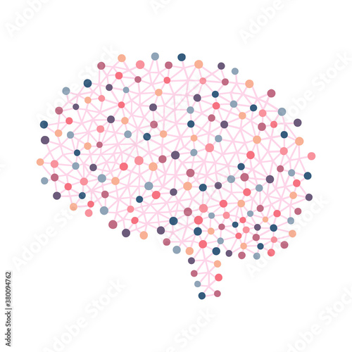 Concept of human brain. Illustration for label of medicine, advertisement poster or banner for psychologist or psychotherapist, design for website or article about mental health