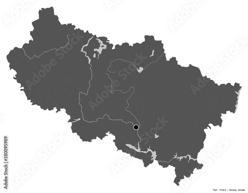 Tver   region of Russia  on white. Bilevel