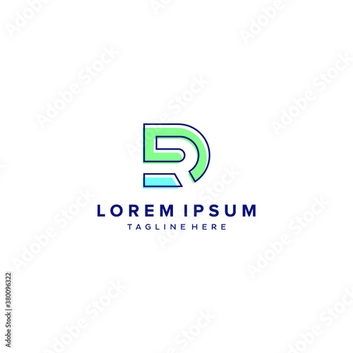 D logo initial DR letter D vector technology icon illustrations