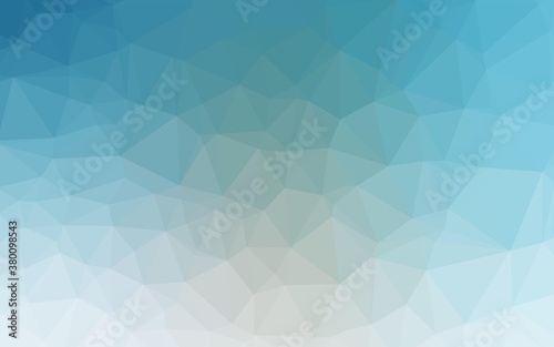 Light BLUE vector triangle mosaic cover. Creative illustration in halftone style with gradient. Completely new design for your business.