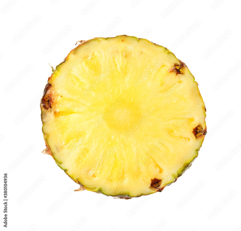 Slice of fresh pineapple isolated on white Slice of fresh pineapple isolated on white
