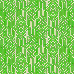 Poster Grüne Muster Hexagonales Art-déco-Muster in Gold  © HPL