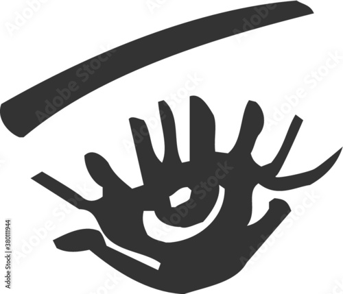 ojo de mujer, ojo negro, hecho a mano, sexi, mujer, pestañas, ceja, gestual, arte, ilustración, caligrafía
