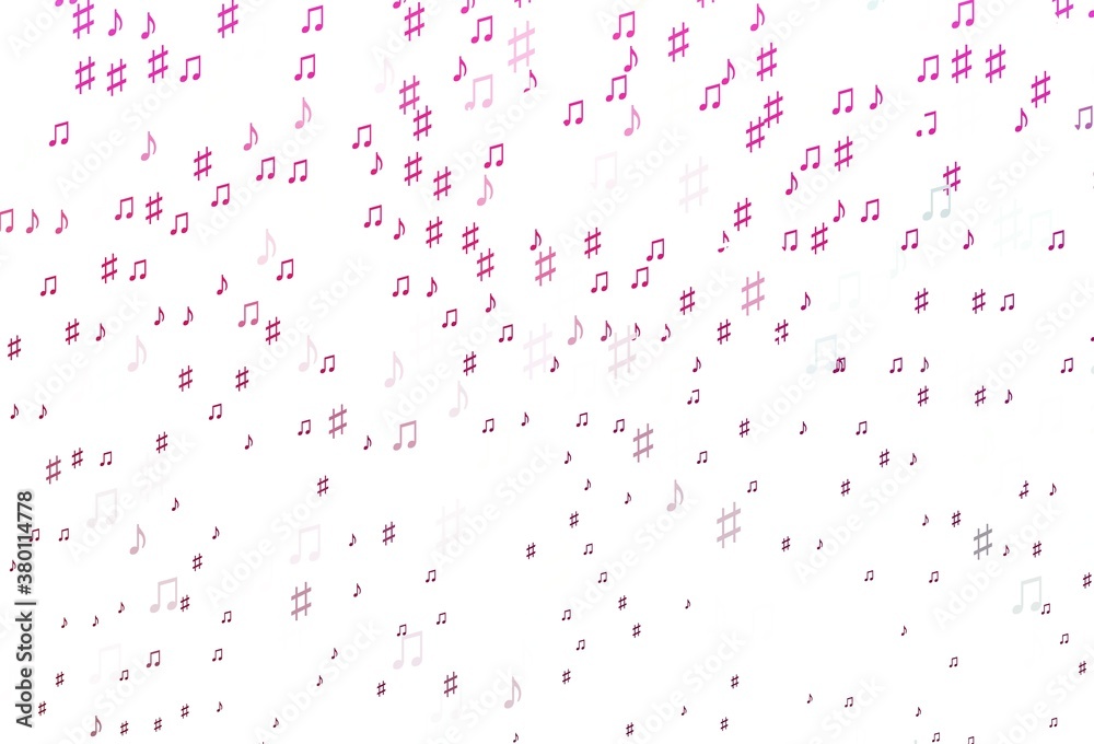 Light Pink vector texture with musical notes. Light Pink vector texture with musical notes.