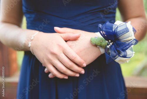 Teenager dressed for prom