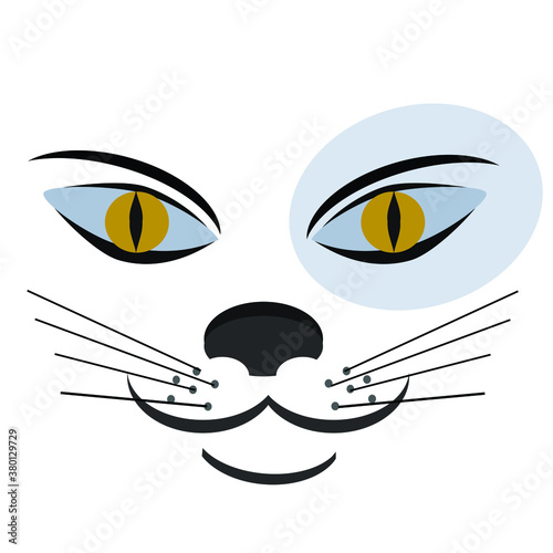 Vector of a cat face design on white background, Pet. Animals. Easy editable vector illustration.