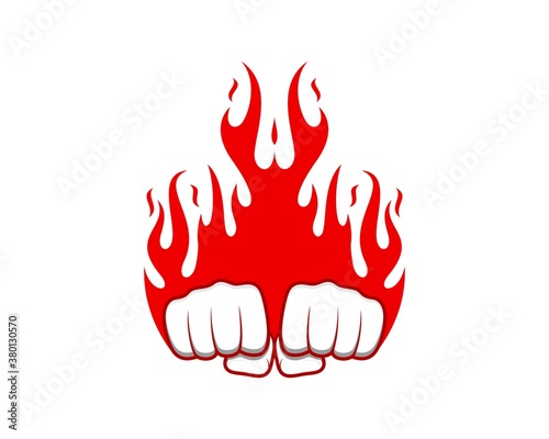 Double fist with fire