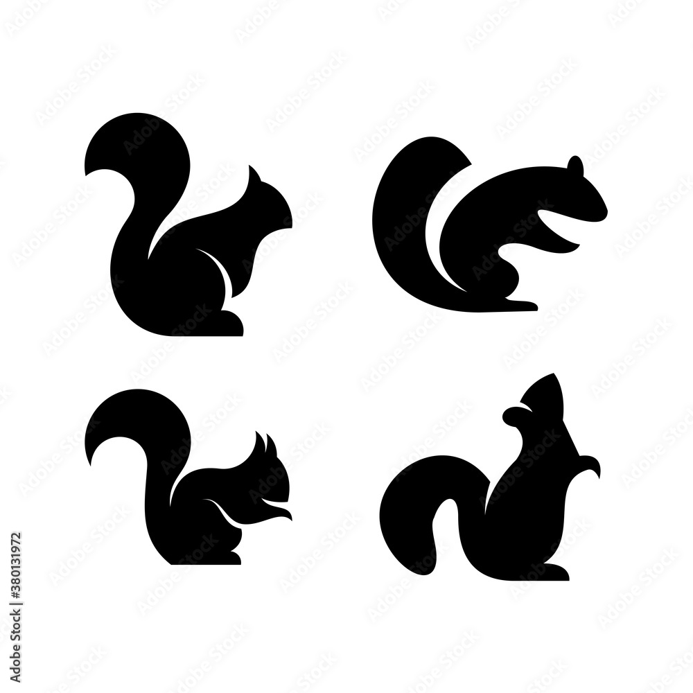 Fototapeta premium Illustration vector graphic template of squirrel silhouette logo