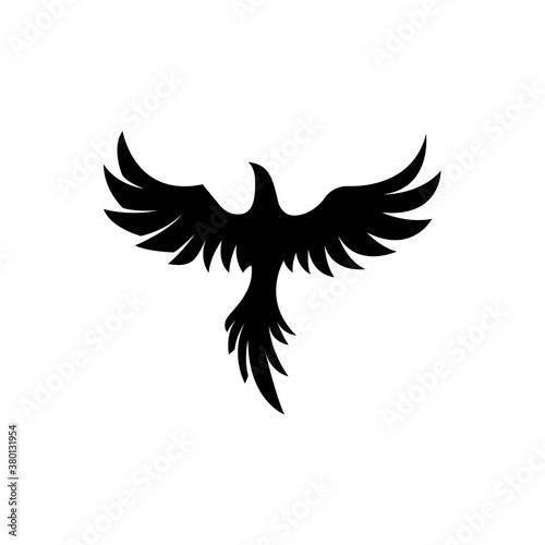 Illustration vector graphic template of phoenix flying silhouette logo