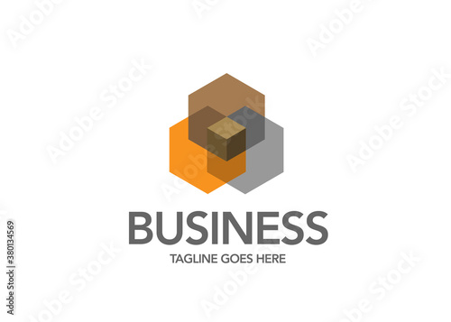 Abstract square block color logo design, Corner geometric shape, symmetric symbol, square icon, square shape Company logo