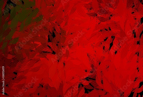 Dark Green, Red vector natural artwork with leaves.