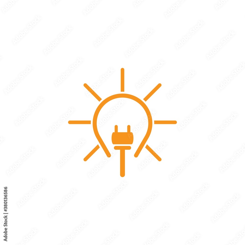 Electric lamp logo template Electric lamp logo template