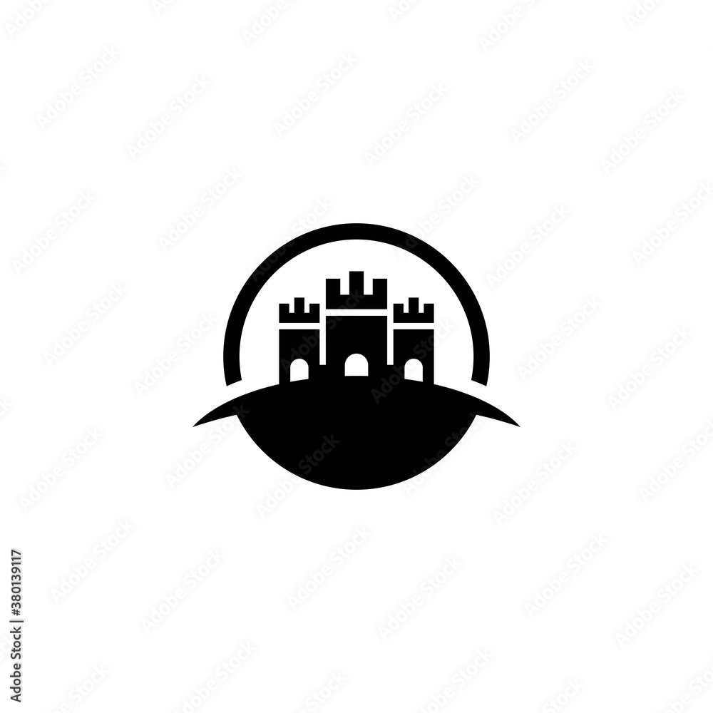 Naklejka premium Castle logo vector icon